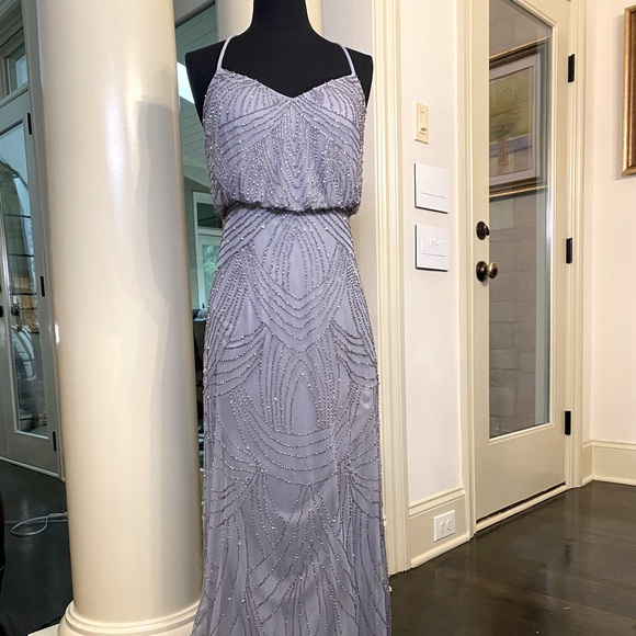 COPY - NEW Adrianna Papell Silver Beaded Gown - Picture 10 of 10